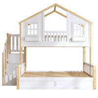 ETAGENBETT 90/200 cm + 140/200 cm Weiß, Natur - Weiß, Holz - Raumix