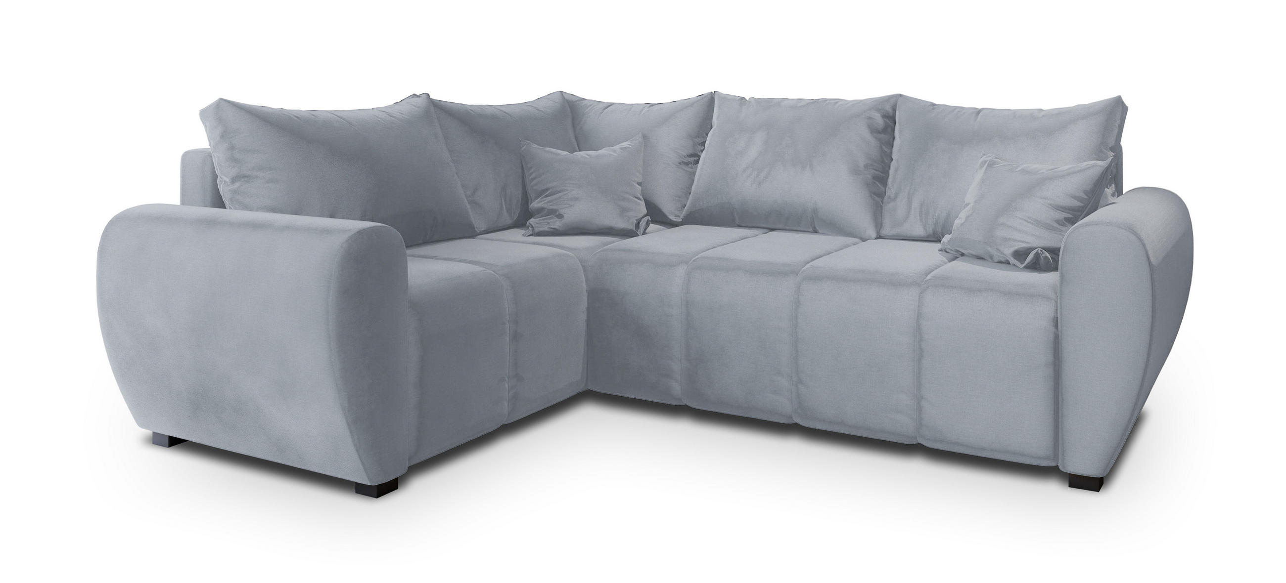 ROHOVÁ SEDAČKA MADISON světle šedá - černá/světle šedá, dřevo/textil (235/175cm) - MASSENO