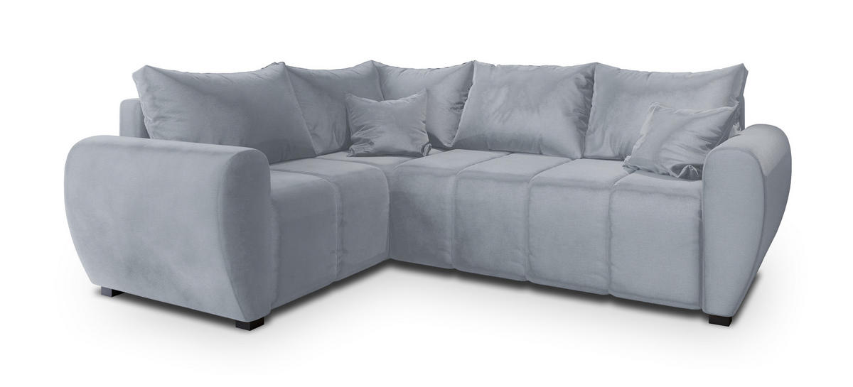 ROHOVÁ SEDAČKA MADISON světle šedá - černá/světle šedá, dřevo/textil (235/175cm) - MASSENO