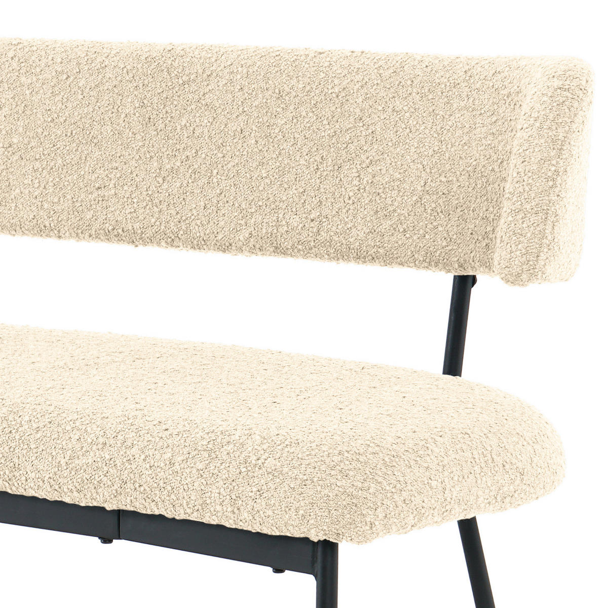 SITZBANK - Creme/Schwarz, Kunststoff/Textil (160/76/57cm) - home24