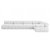 ECKSOFA modulares Sofa Mende-L3 - 380x190x70 cm Weiß Bouclé - Weiß, Holzwerkstoff/Textil (380/190cm) - ALTDECOR