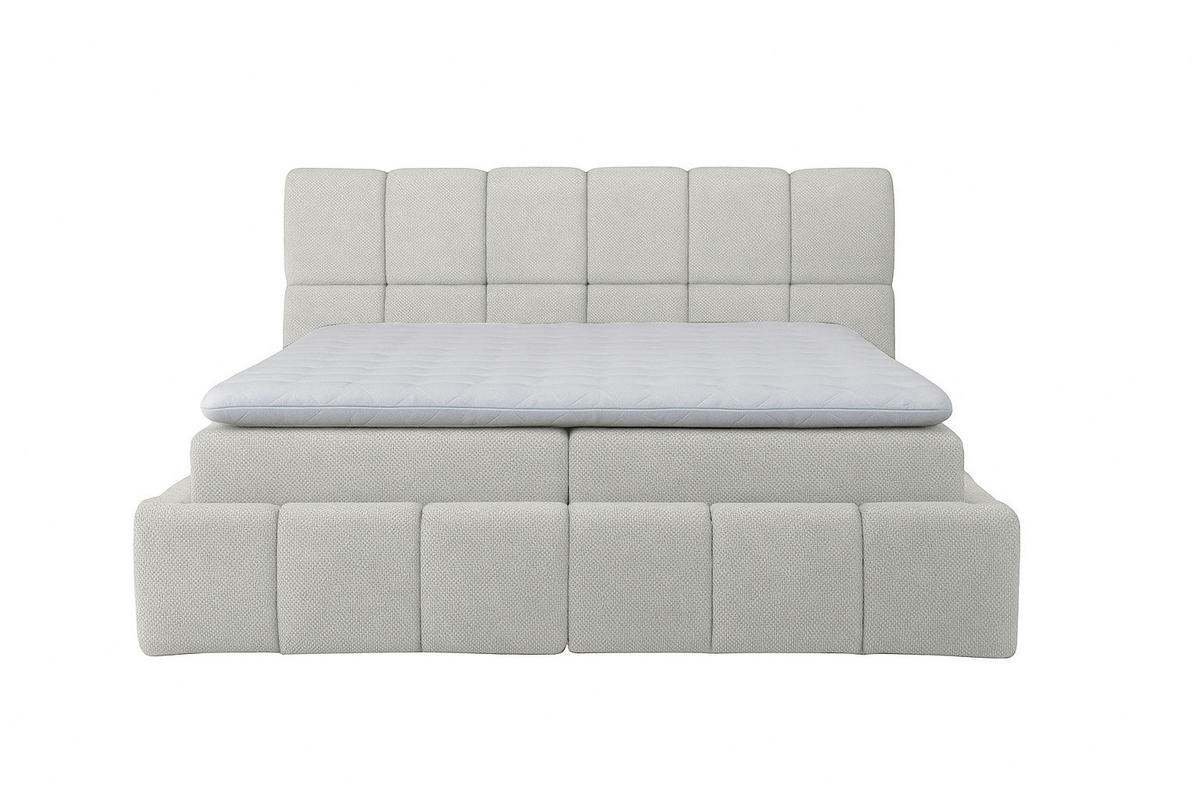 BOXSPRINGBETT AURA mit Topper und Bettkasten, Creme, H3 Bonell, 160x200 cm - Creme, Textil (160/200cm) - KS Home Concept