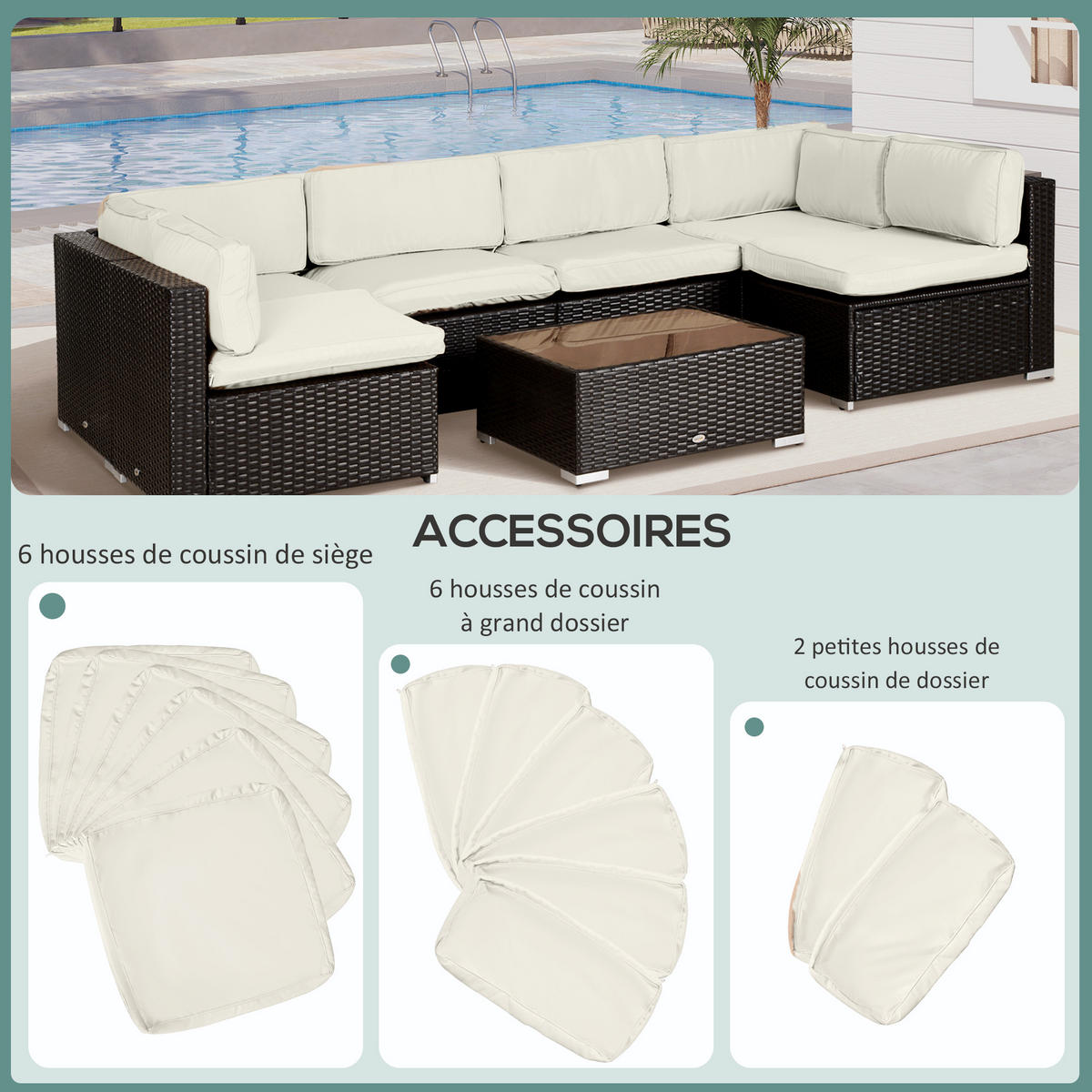 SESSELAUFLAGEN Creme 1 Stück - Beige, Kunststoff (8/65/65cm) - GiPP