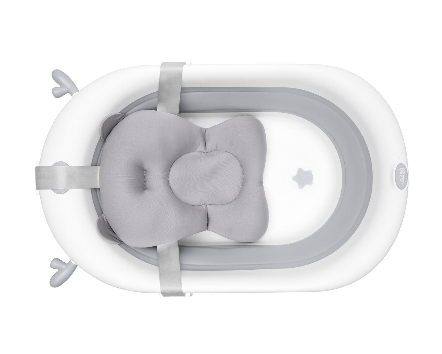 BADEKISSEN Bär Badehilfe grau hellgrau Wannenauflage, Baby-Badewannenkissen, Clips - Grau, Kunststoff (32/45cm) - Kikka boo