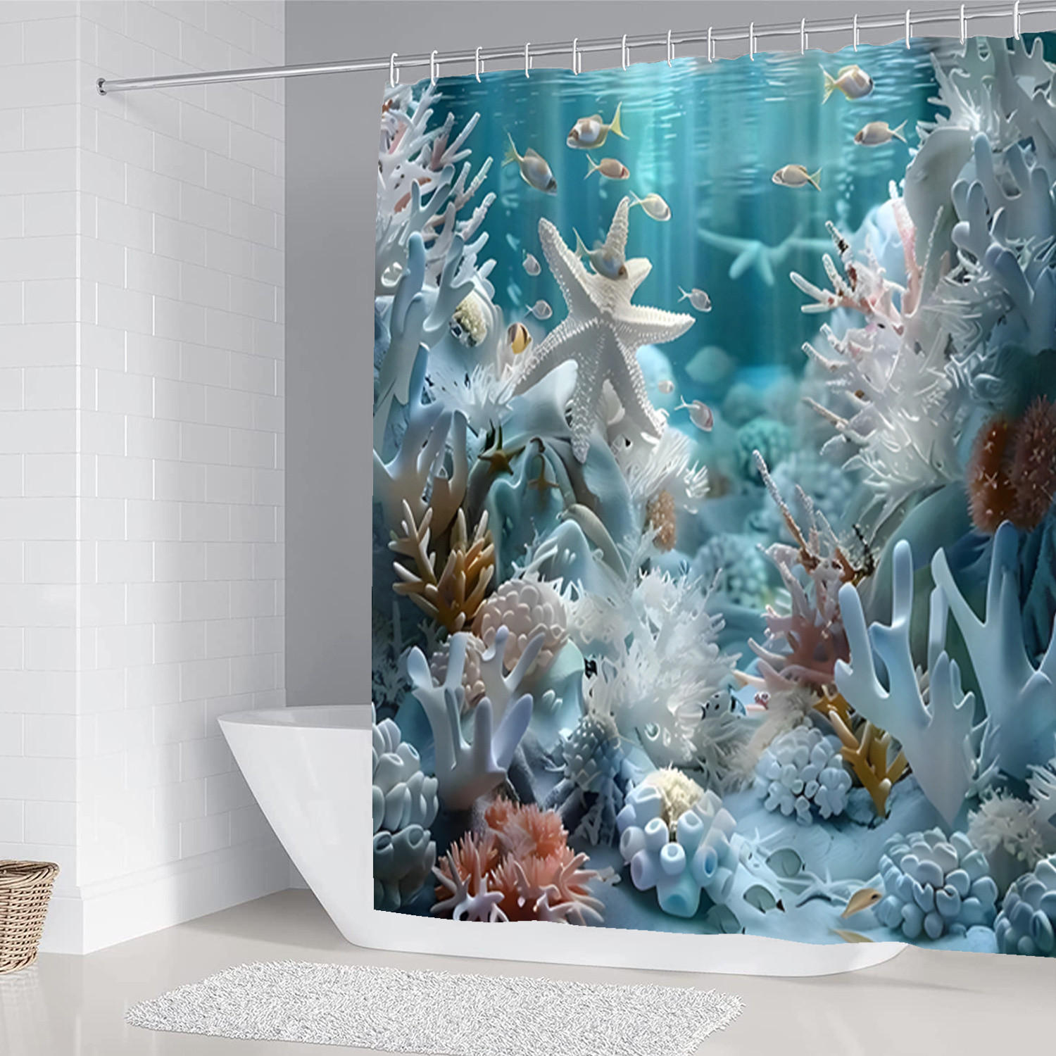 Mcboson Duschvorhang Blau 80x180 cm