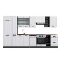 KÜCHENZEILE Fame-Line Weiß Landhaus/Anthrazit 355 cm, AP Eiche - Anthrazit/Creme, Holzwerkstoff (355/81.6/60cm) - Vicco