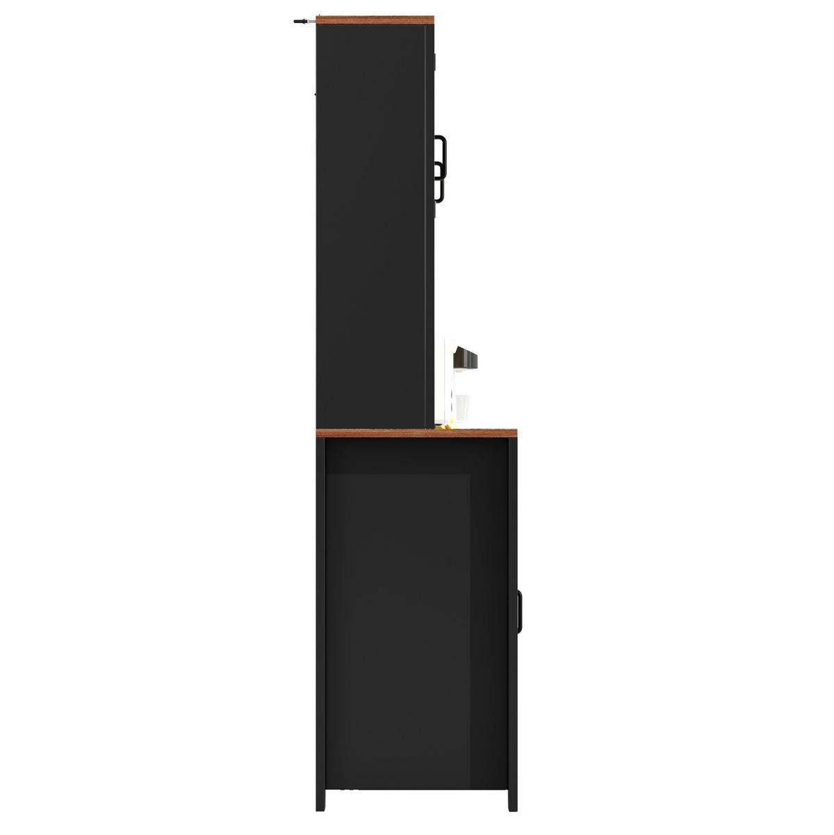 BUFFET 115/40/174,7 cm schwarz aus MDF/Metall mit LED - Schwarz, Holzwerkstoff (115/174.7/40cm) - OKWISH