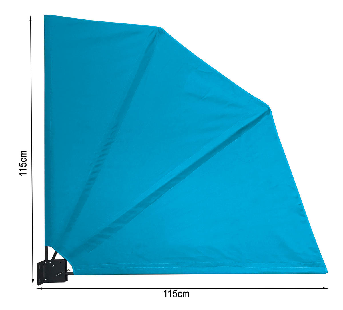 SICHTSCHUTZFÄCHER 115x115 cm Horizon Blue mit Easy Mount Wandplatte - Türkis, Metall (2/115cm) - QUICK STAR