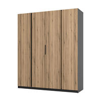 DREHTÜRENSCHRANK CAGLIARI 200/239/61,9cm 4-türig Schwarz - Goldfarben/Schwarz, Holzwerkstoff (200/239/61.9cm) - MASSENO