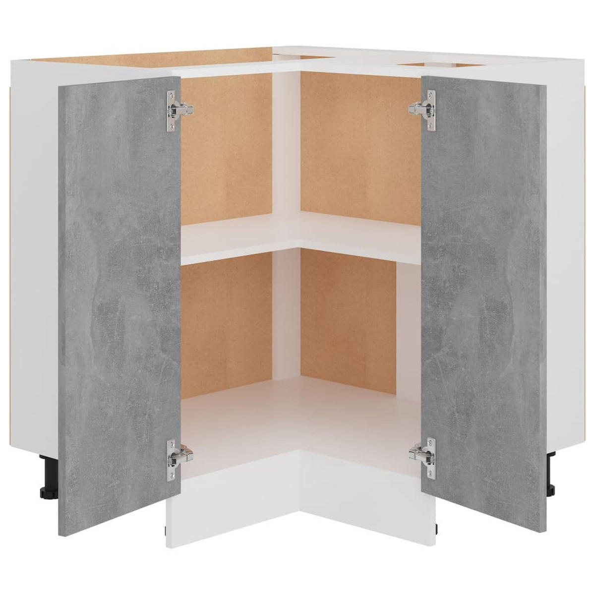 ECKUNTERSCHRANK Lyon Betongrau 75,5/75,5/81,5 Cm Holzwerkstoff - Hellgrau, Holzwerkstoff (75.5/81.5/75.5cm) - vidaXL