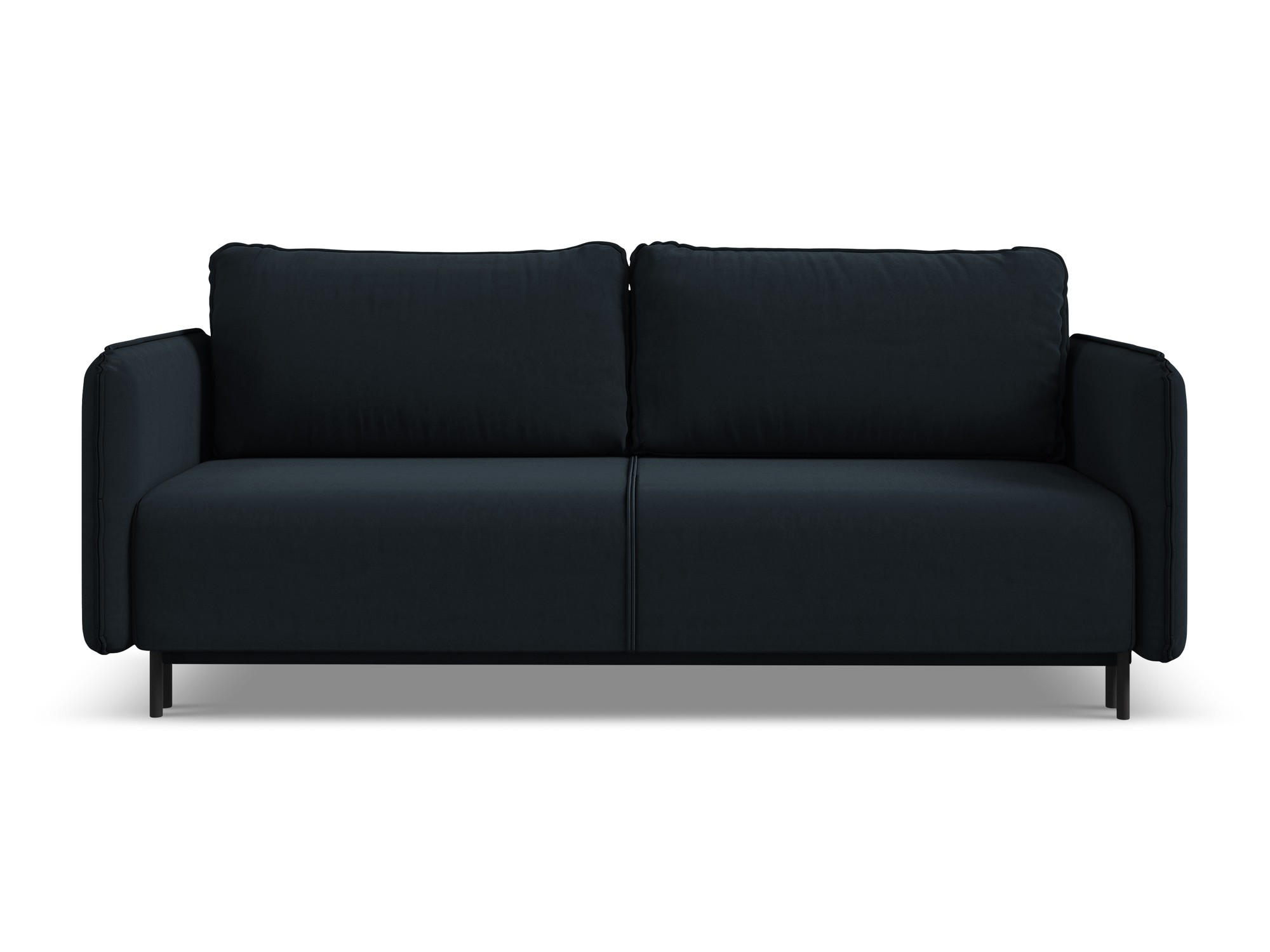 3-SITZER SOFA mit Schlaffunktion Samt Stoff Blau - Blau/Schwarz, Holz/Textil (226/90/92cm) - Makamii