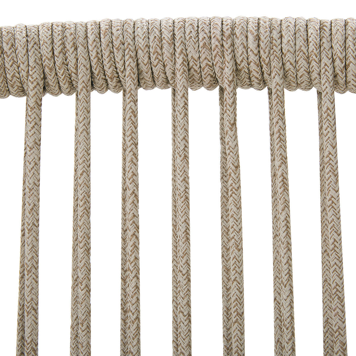 GARTENSTUHL 2er-SET beige/heller Holzfarbton Auflagen cremeweiß Olbia - Beige, Kunststoff (64/89/71cm) - Beliani