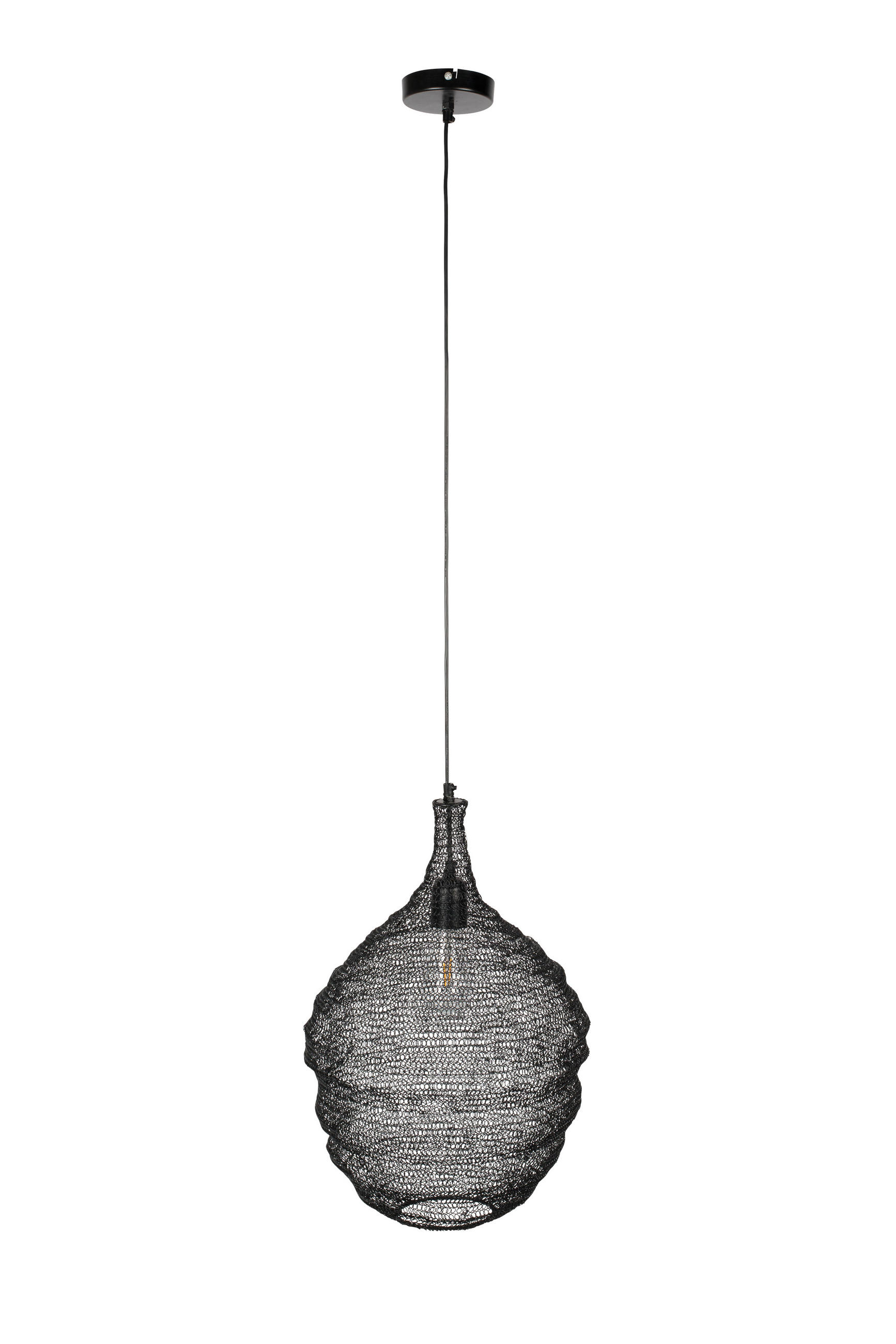 HÄNGELAMPE Lena - Schwarz - 37/37/155 cm - Schwarz, Metall (37/37/155cm)