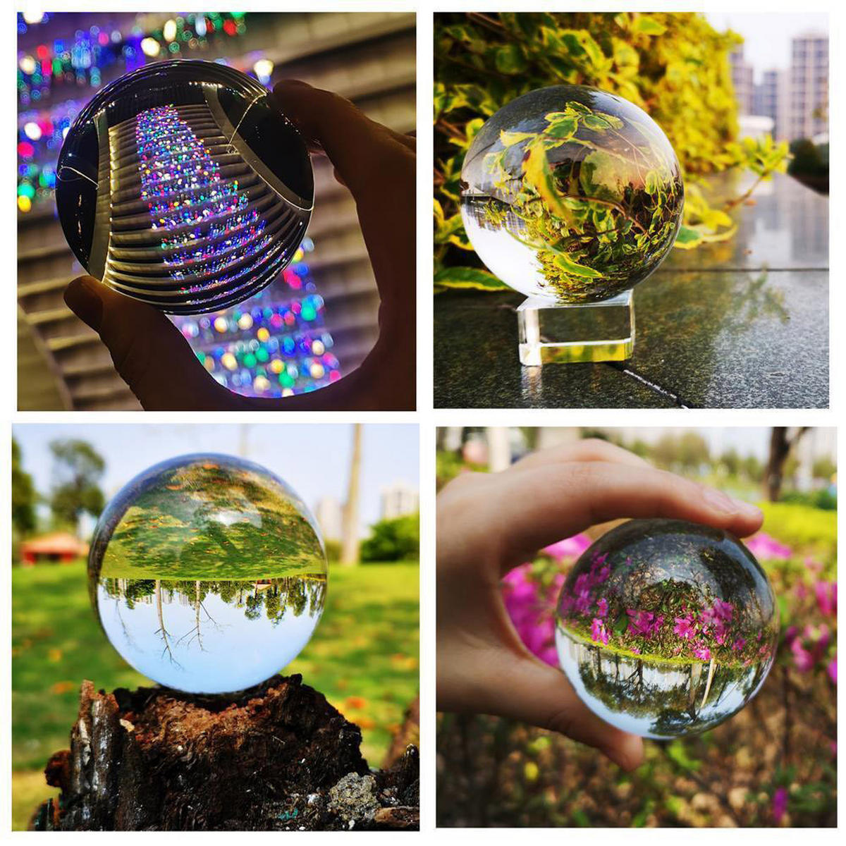 GLASKUGEL Fotokugel mit Ständer - Transparent, Glas (10cm) - Intirilife