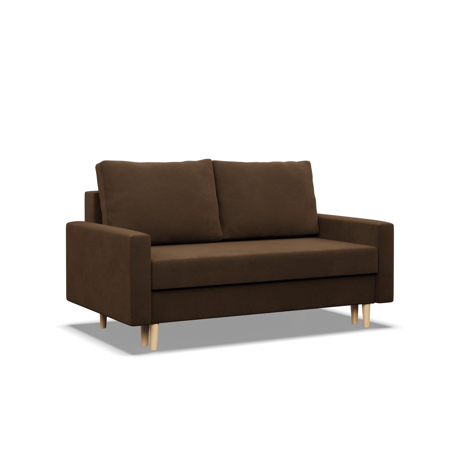 SOFA 2-SITZER MIT SCHLAFFUNKTION BLANK, Braun - Braun, Textil (152/92/92cm)