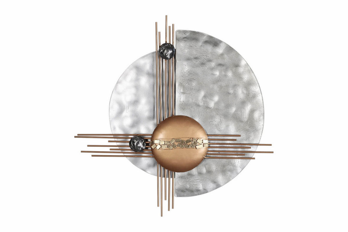 WANDDEKO Silber 60/60 cm - Silberfarben, Metall (1.8/60/6cm) - KUNSTLOFT