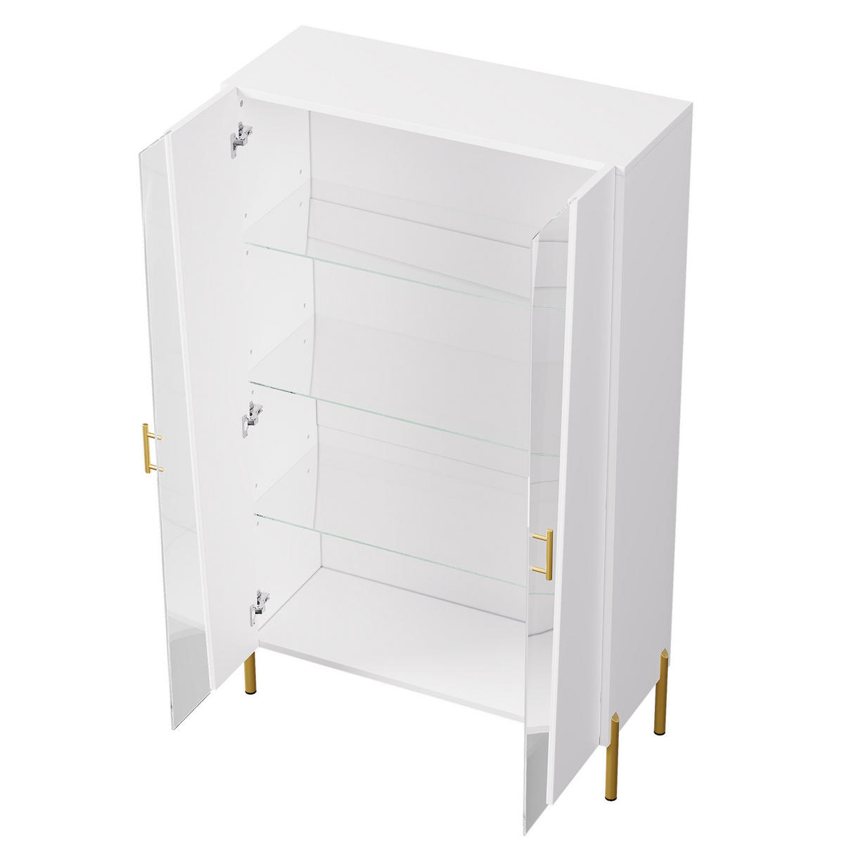 VITRINE 72x40x145 cm mit LED und Glastür - Weiß, Holzwerkstoff (72/145/40cm) - FLIEKS