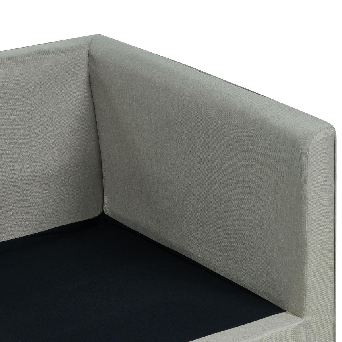 3-SITZER-SOFA hellgrau Fenstad - Schwarz/Grau, Textil (200/97/95cm) - Beliani