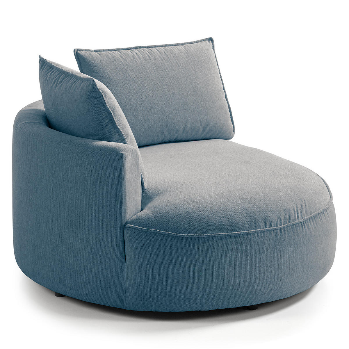 OTTOMANE - modular - Blau/Schwarz, Kunststoff/Textil (126/82/154cm) - home24