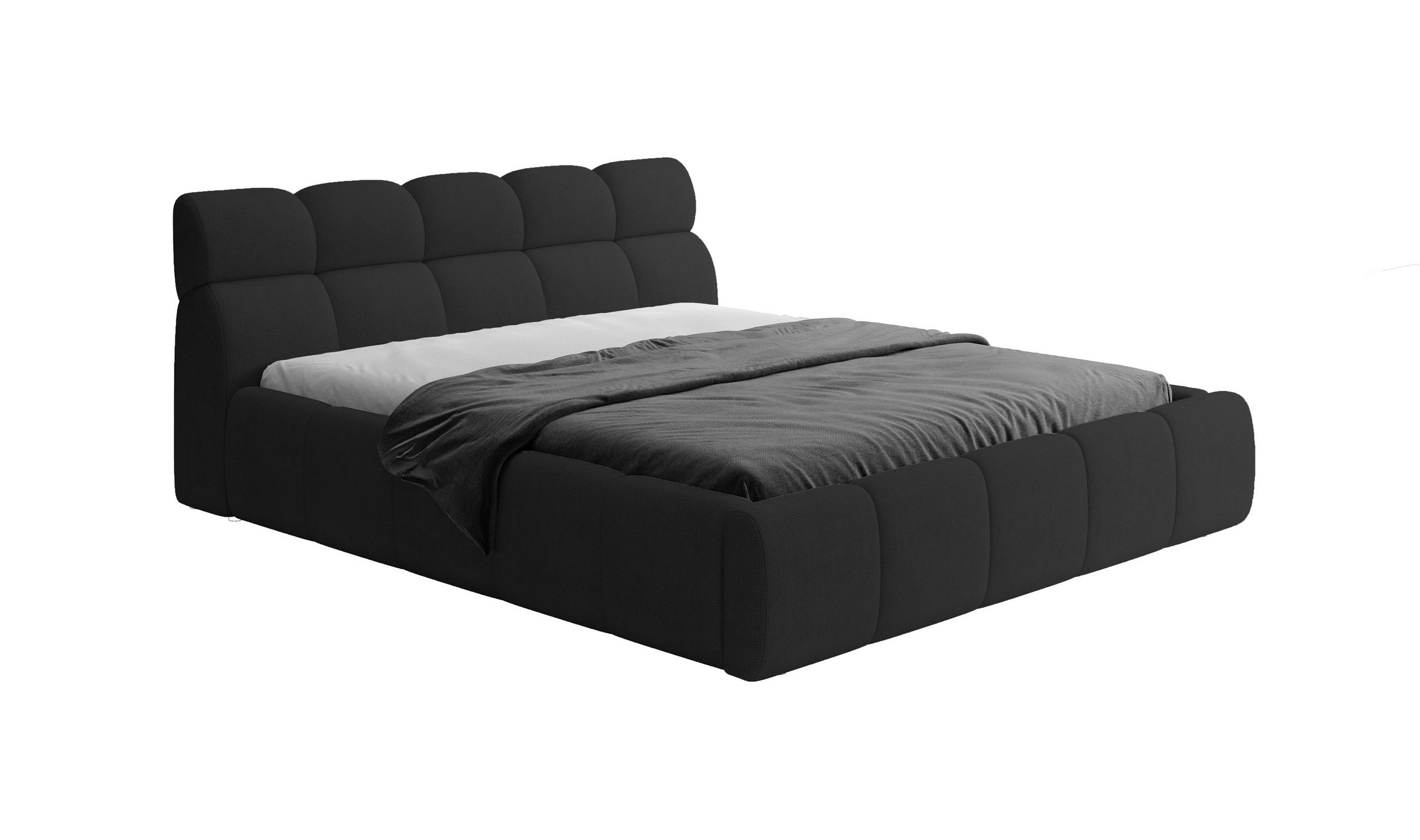DomoHome Polsterbett Schwarz 160x200 cm