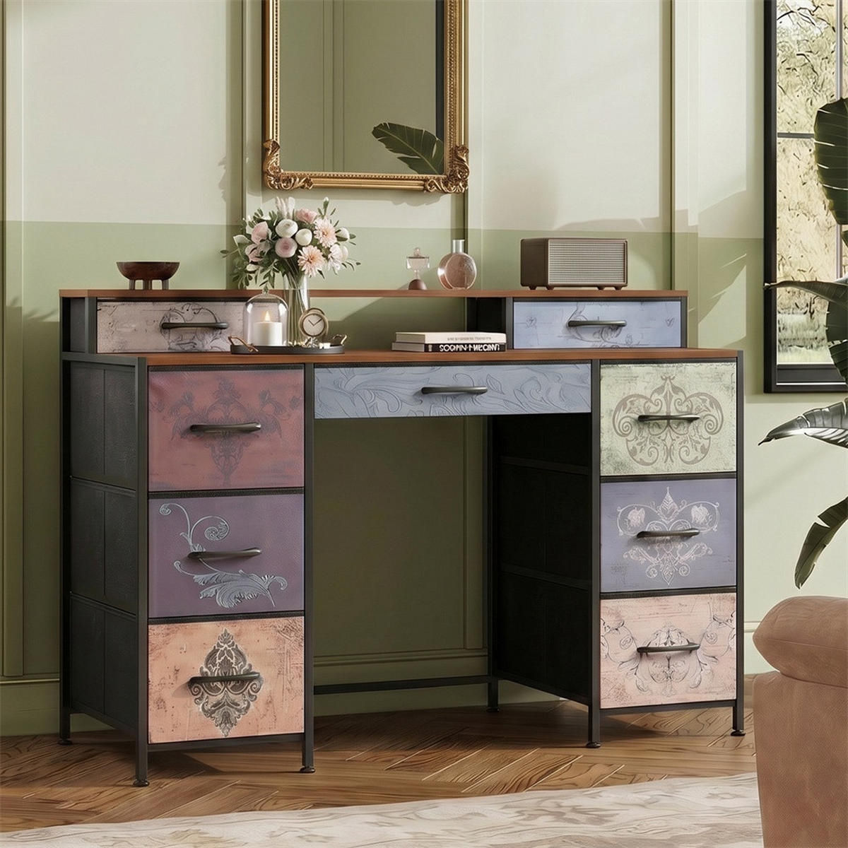 KOMMODE - Schlafzimmerkommode mit vielseitigem Regalsystem und großen Schubladen - Schubladenschrank - Multicolor, Holzwerkstoff (40/91.2/121cm) - DELFA
