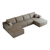 WOHNLANDSCHAFT DE-34857 U-Form 3-Sitzer Chaiselongue rechts Camel - Sandfarben, Textil (175/83/270cm) - ComfortXL
