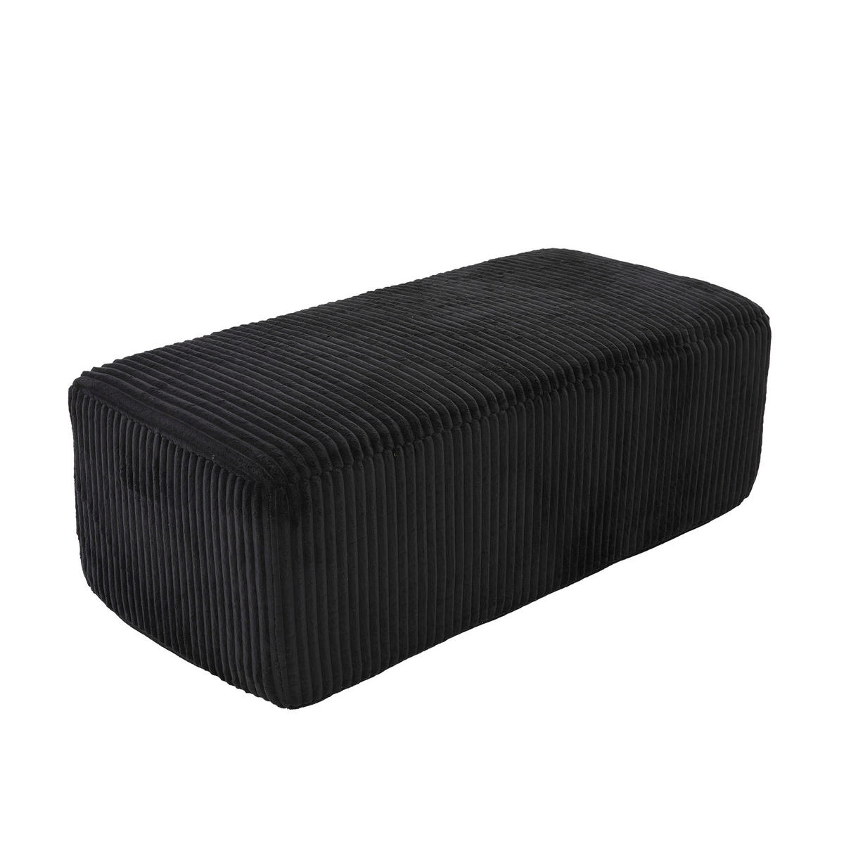 RELAXSESSELSET Übergroßer Loungesesselmit Fußhocker,Cord,Schwarz - Schwarz, Textil (110/87/147cm) - LVHOM
