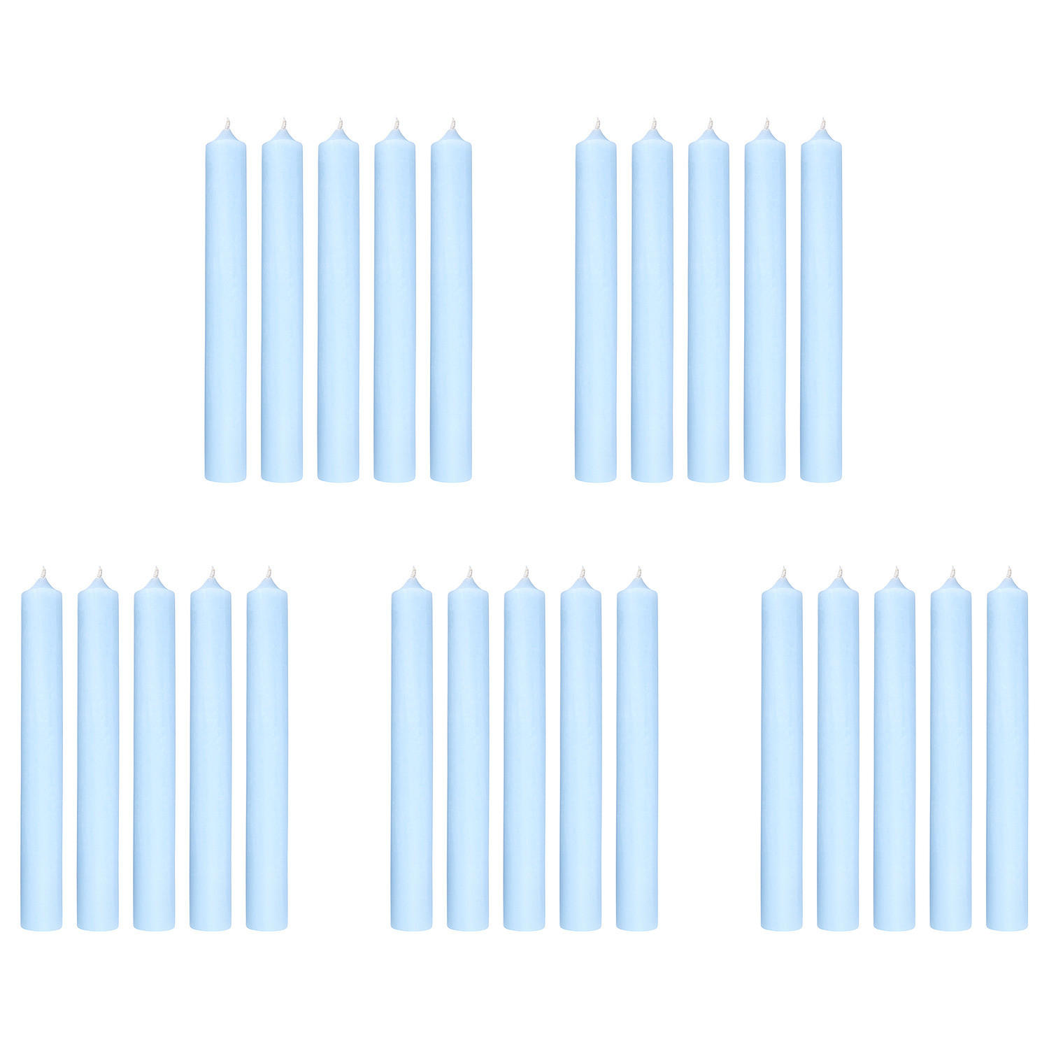 STABKERZE (25er Set) Rainbow - Hellblau, Paraffin (2.2/18/2.2cm) - Butlers