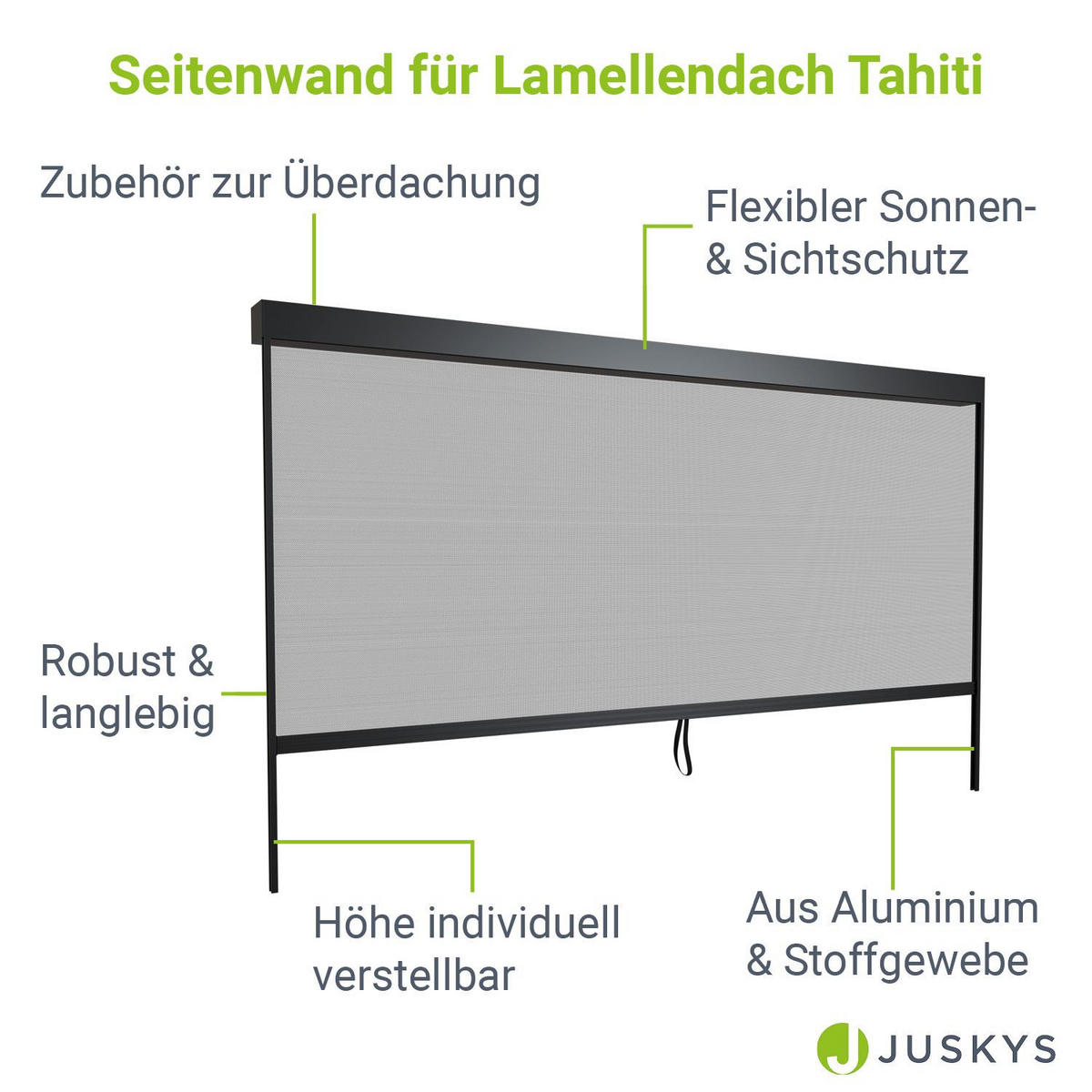 SEITENWAND für Lamellendach Tahiti 4 x 2,4 m anthrazit - Anthrazit, Metall (400/240/700cm) - Juskys