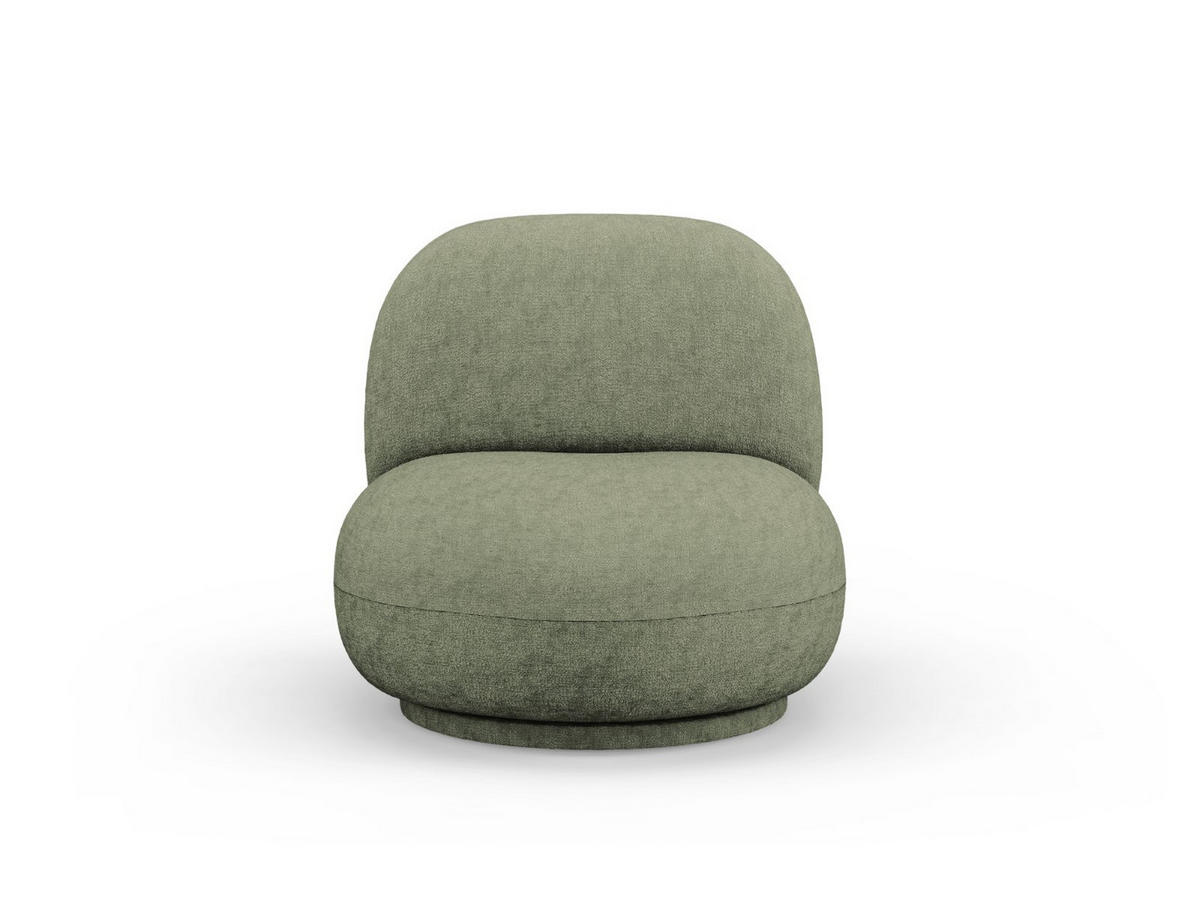 DREHSESSEL Chuck aus Chenille-Stoff grün - Grün, Textil (77/80/78cm) - Micadoni