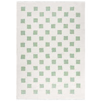 TEPPICH Zweiseitiger Weiß Modern Geometrisch - Kurzflor Rechteckig Weich - Ecru Grün - 200 x 300 cm - Creme/Hellgrün, Textil (200/300cm) - Mazovia