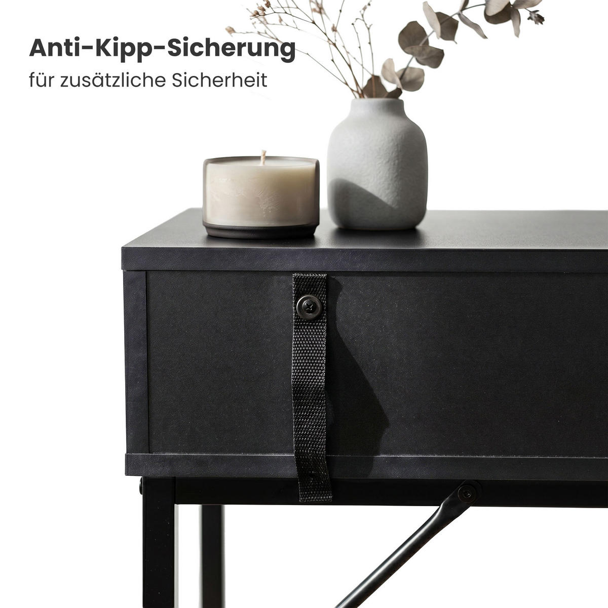 KONSOLENTISCH MODENA 80 cm Schwarz - Schwarz, Holzwerkstoff (35/80/80cm) - Akord