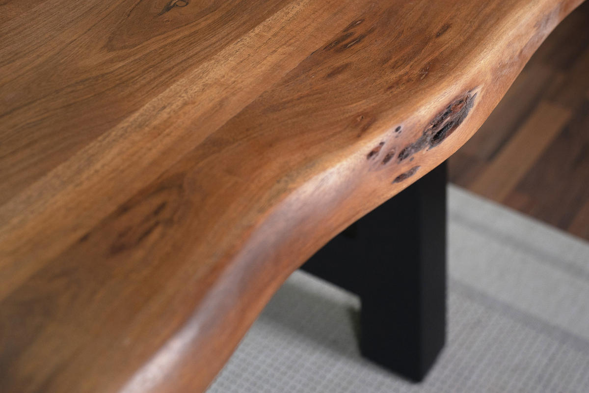 ESSTISCH CALI - Schwarz/Braun, Holz/Metall (100/220/77cm) - SAM