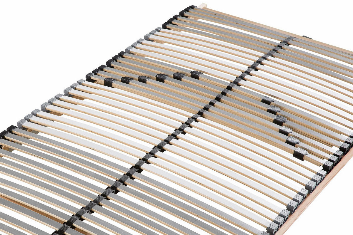 LATTENROST Lux Fix SET - 180x200 cm (2x 90x200 cm), mit Härteregulierung, 7 Zonen, 42 Latten, Buchenholz - Buchefarben/Braun, Holz (180/200cm) - Sleepneo