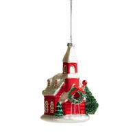 WEIHNACHTSKUGEL Glas JULGES, 7x11,5 cm, Haus, Christbaumkugeln, Weihnachtsdeko Xmas, Christmas Deko - Rot, Glas (7/11.5/6cm) - home&you