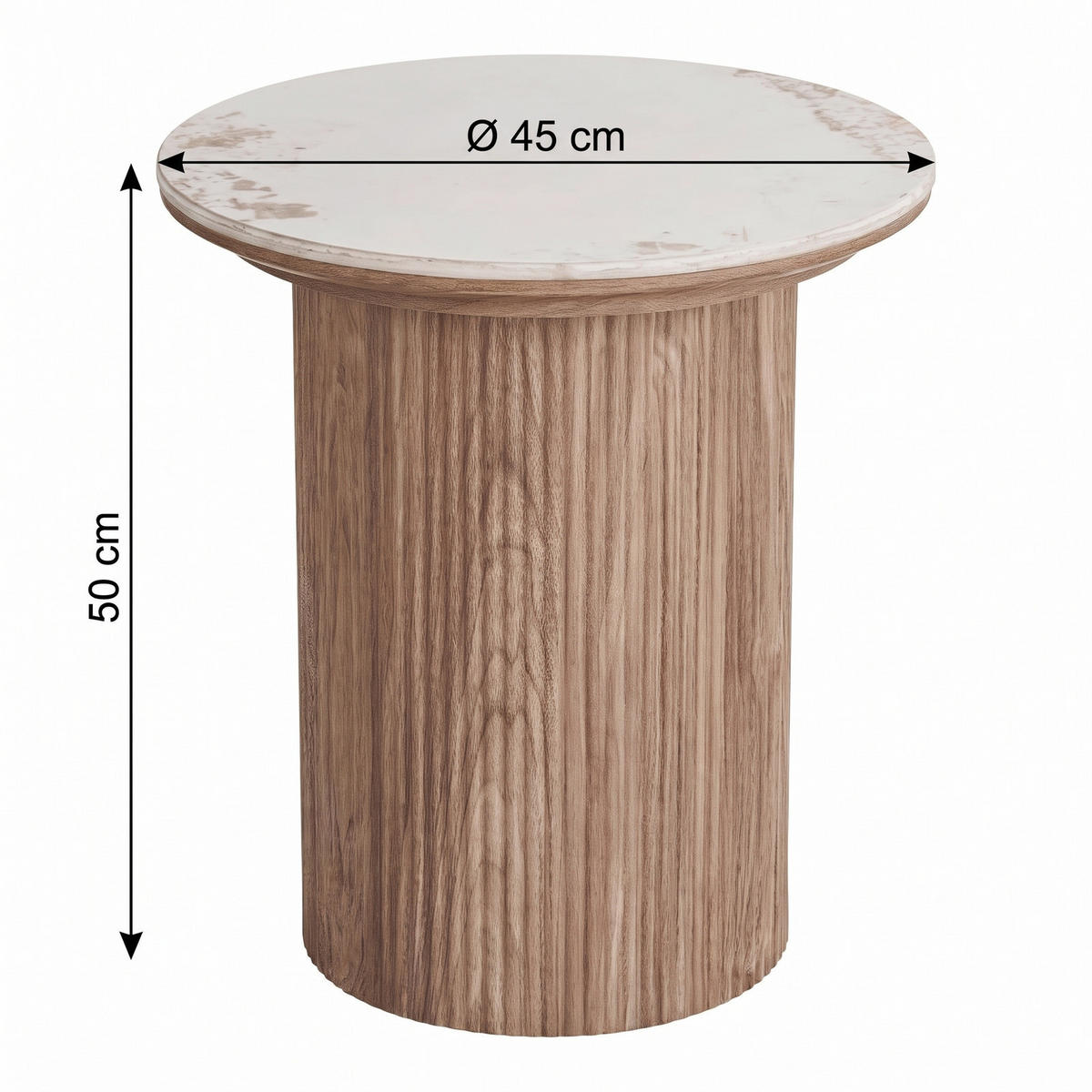 SIDOBORD Minamata 45 x 45 x 50 cm – vit - Vit, Träbaserade material (45/45/50cm) - ebuy24