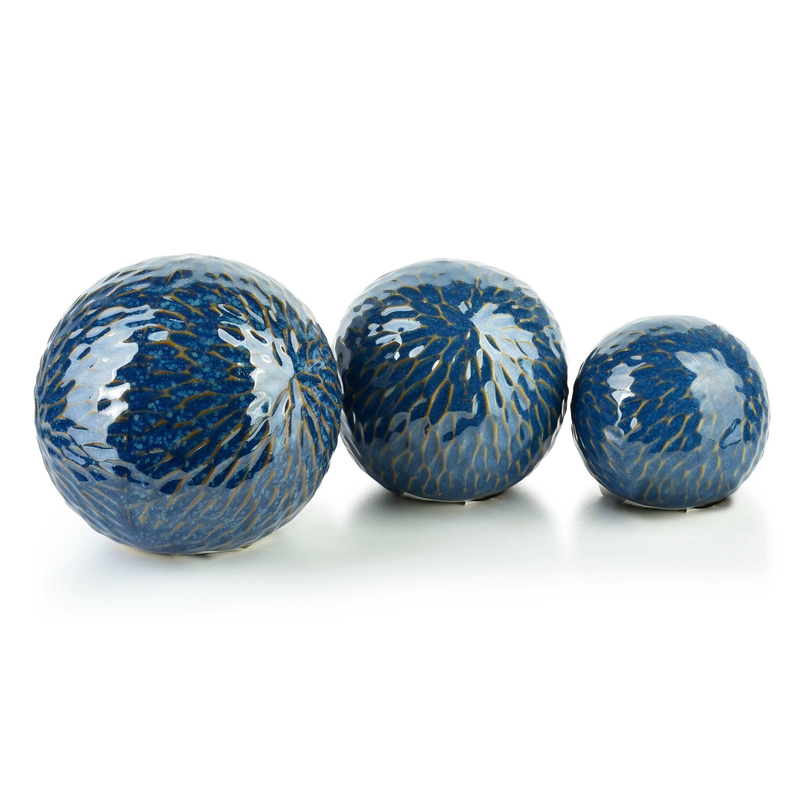 DEKO-KUGEL Saggio Blau 9/9/9 cm Keramik - Blau, Keramik (9/9/9cm) - Mondex