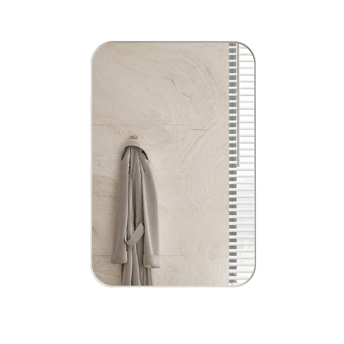 SPIEGELSCHRANK 76x51x12cm Weiß mit Aufbewahrung - Wandspiegel für Badezimmer - Weiß, Glas (76/12/51cm) - Modfu