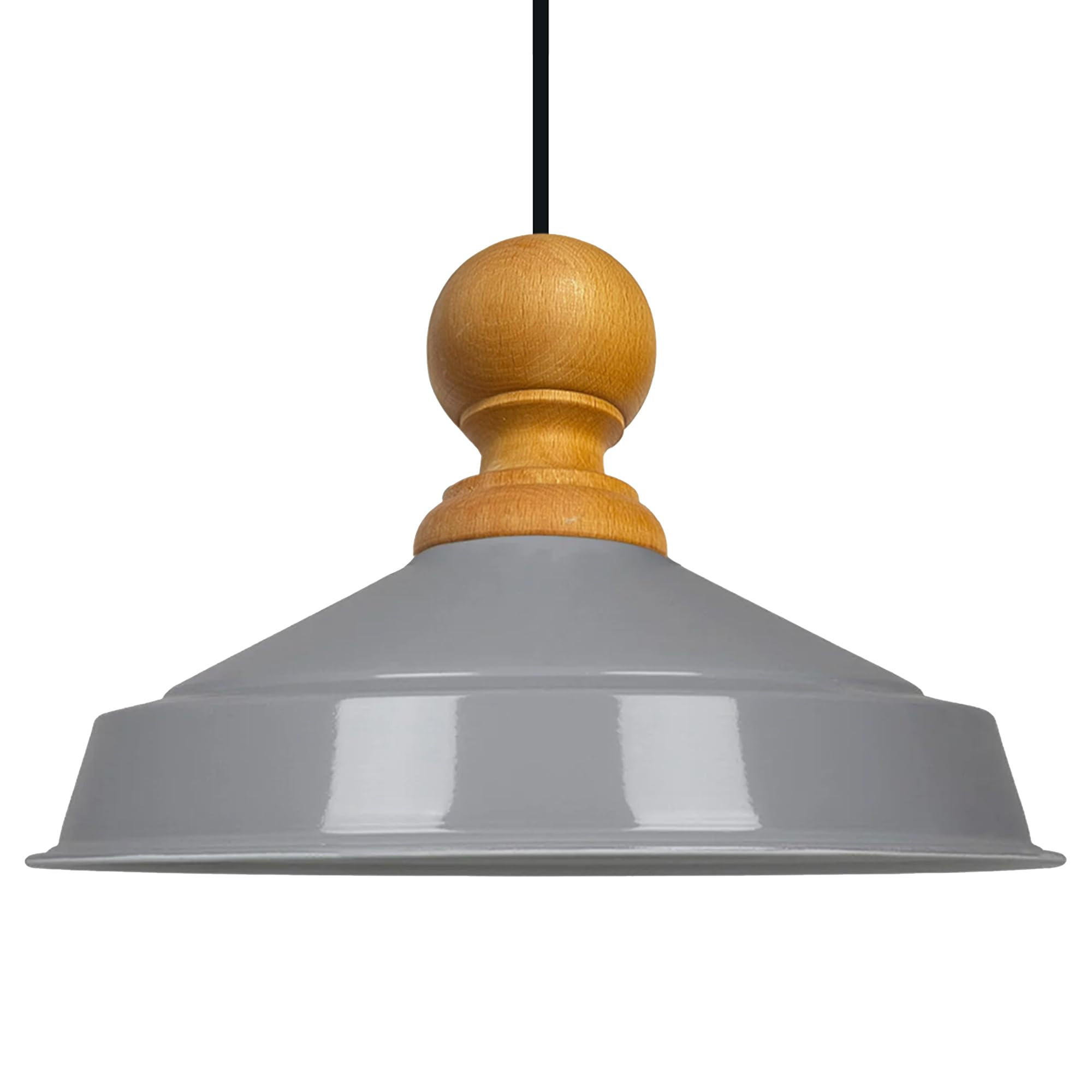 DECKENPENDELLEUCHTE Holz Asletl - Grau, Holz/Metall (24/40/148cm) - Bamyum