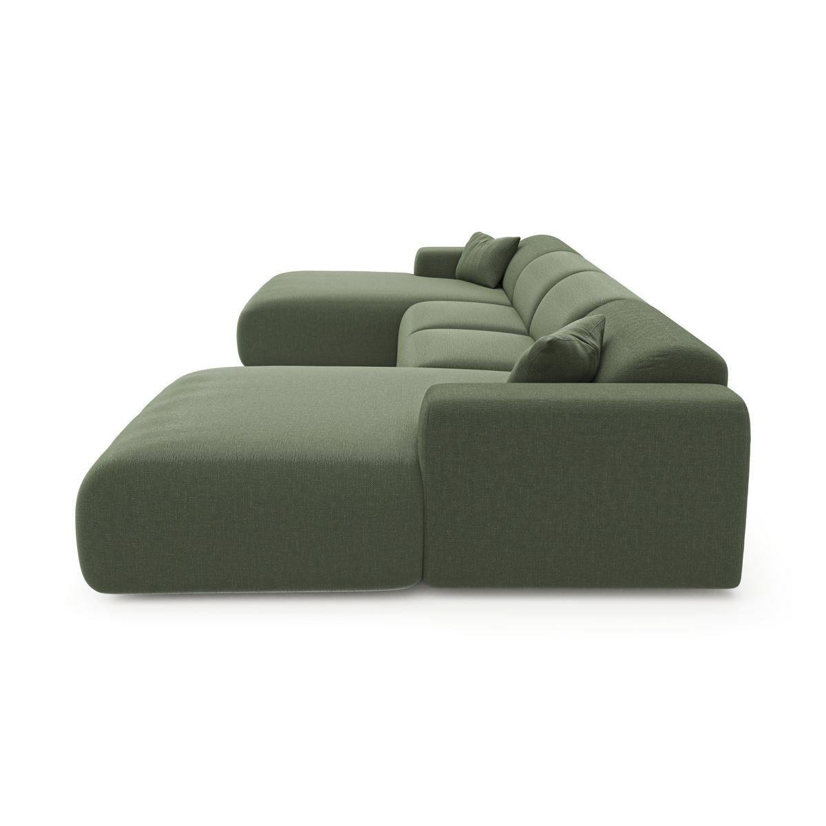 WOHNLANDSCHAFT Rastergewebe Olivgrün 356cm - Olivgrün/Grün, Textil (356/73/166cm) - Sia Home