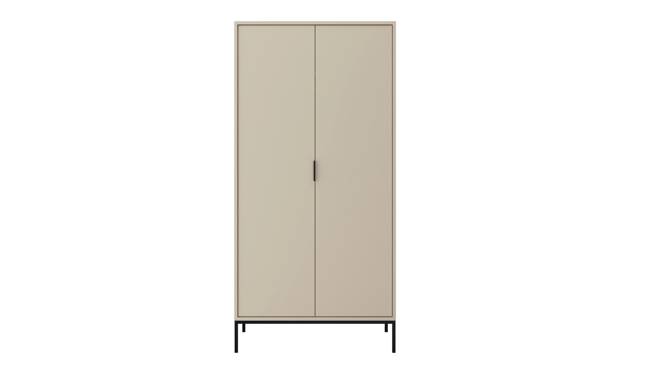 DREHTÜRENSCHRANK Austin 55/205,4/100 cm - Beige/Schwarz, Holzwerkstoff (55/205/100cm) - Kocot Kids