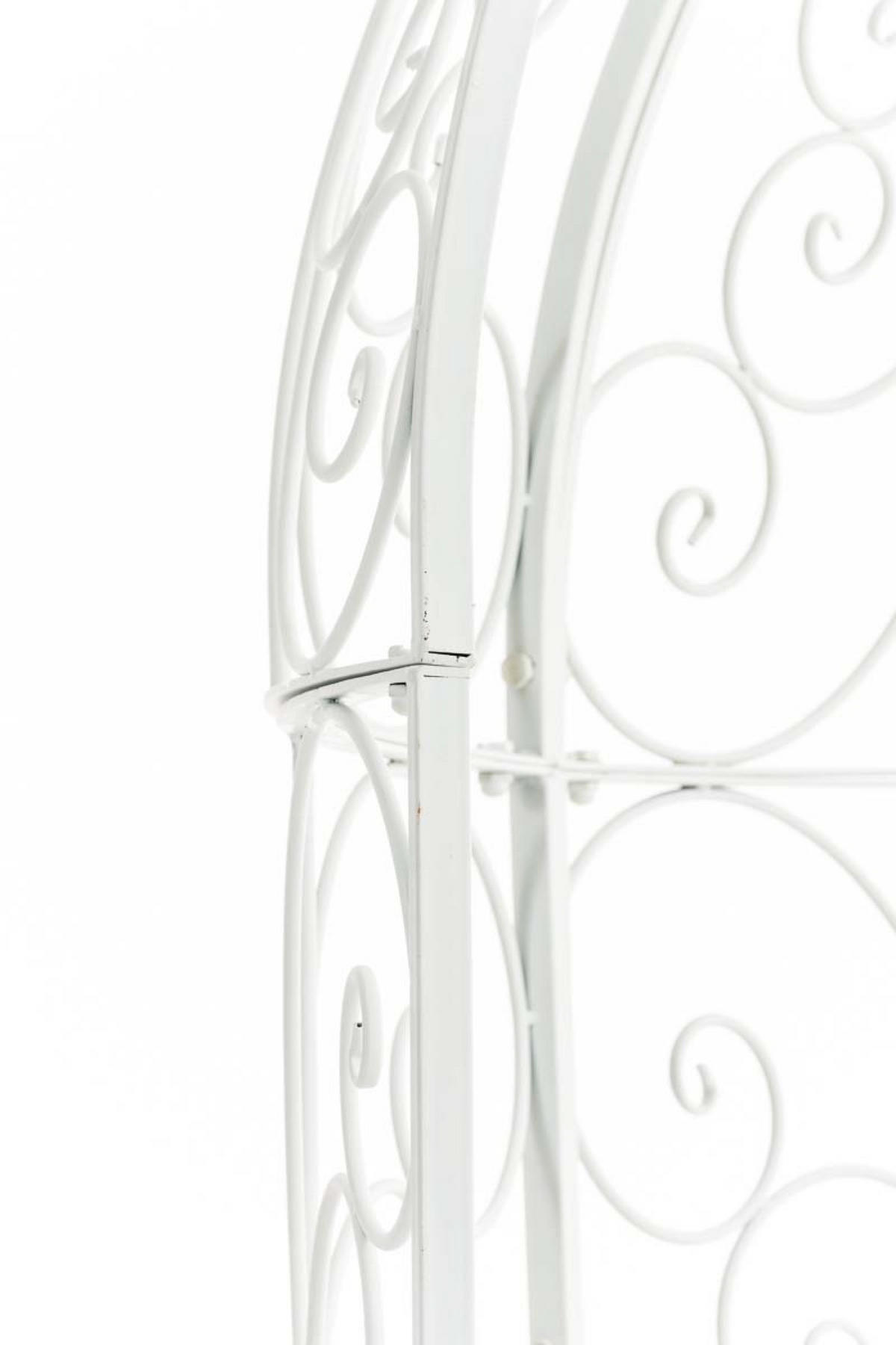 HALBPAVILLON Rosalia mit Sitzbank weiß - Weiß, Metall (120/178/58cm) - TPFGarden