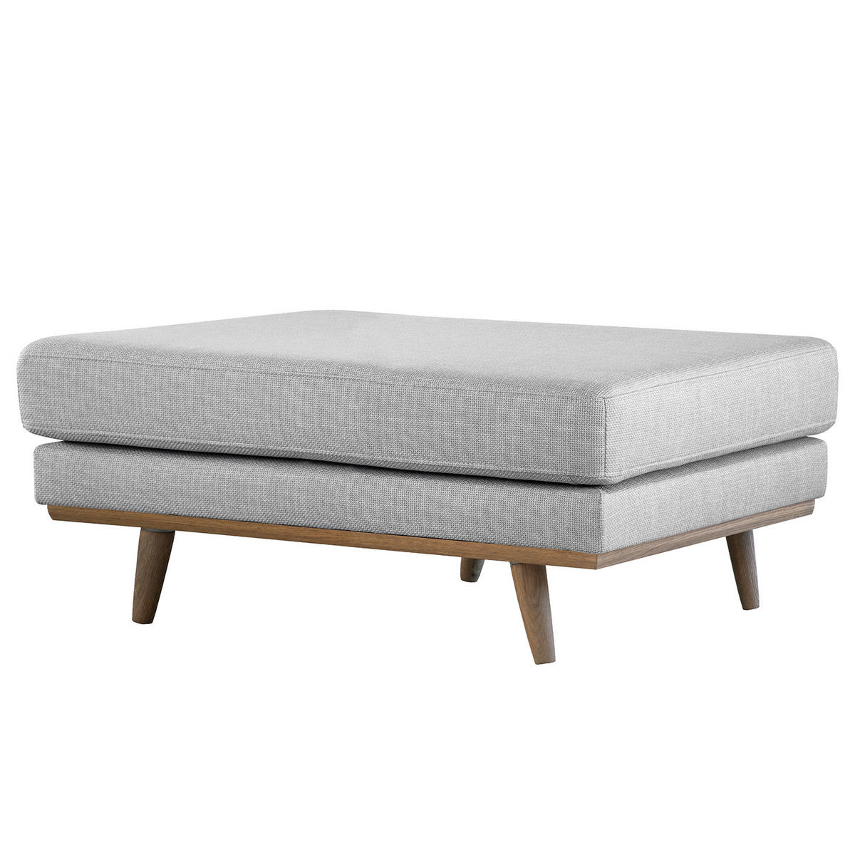 POLSTERHOCKER - Eichefarben/Hellgrau, Textil (85/43/60cm) - home24