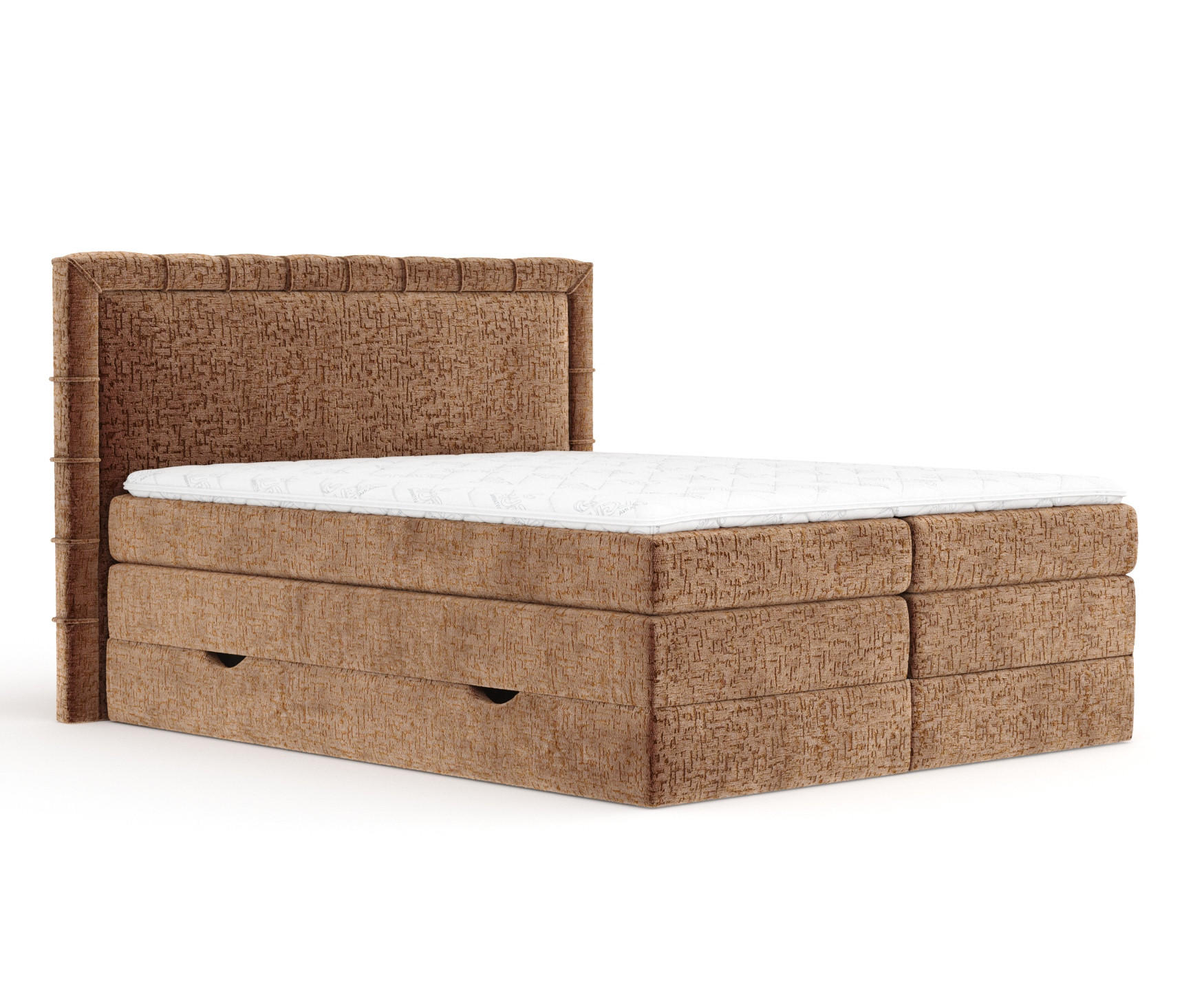 BOXSPRINGBETT Rosabel Kupfer 200/200 cm mit Matratze und Topper - Schwarz/Kupferfarben, Holz/Holzwerkstoff (200/200cm) - Maison de Reve