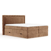 BOXSPRINGBETT Rosabel Kupfer 200/200 cm mit Matratze und Topper - Schwarz/Kupferfarben, Holz/Holzwerkstoff (200/200cm) - Maison de Reve