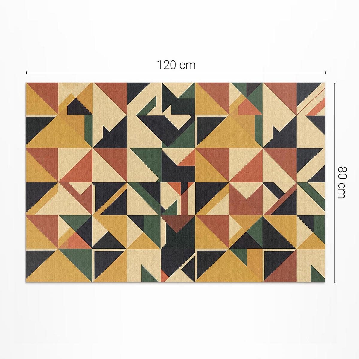 TEPPICH 80x120 cm Pastellgeometrie Bunte Retro Dreiecke & Quadrate - Currygelb, Kunststoff (80/120cm) - Wallfluent