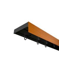 VORHANGSCHIENE SH, 2-läufig, Schiene schwarz, Blende 5 cm kirsch, 480 cm - Schwarz, Kunststoff (4.7/1.7/480cm) - SN Deco