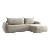 ECKSOFA Mit Schlaffunktion Und Bettkasten, Chenille-Stoff Perfecto, Beige, Rechts, HELA II - Beige, Holz (280/184cm) - Kaiser Möbel