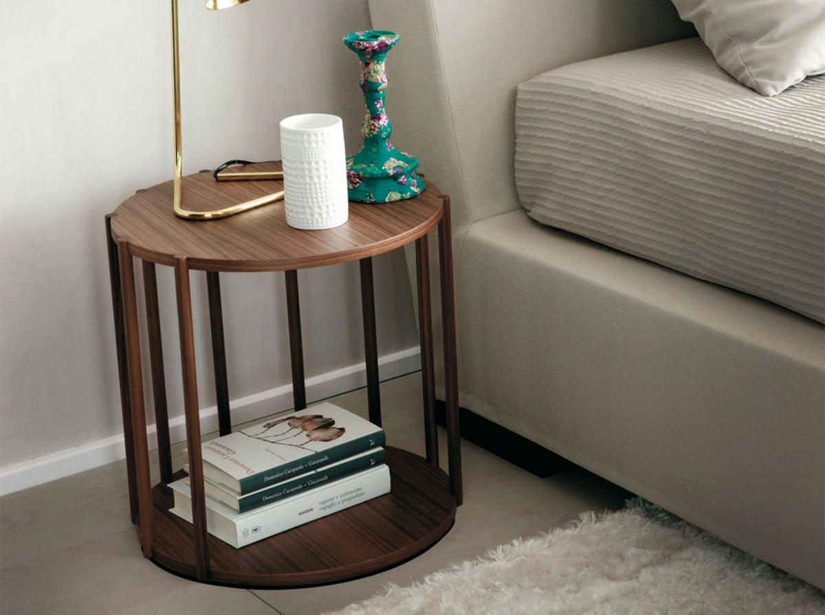 ECKTISCH Runder aus Nussbaumholz Ø45/47 cm - Nussbaumfarben/Walnussfarben, Holz/Holzwerkstoff (45/45/47cm) - ANGEL CERDA