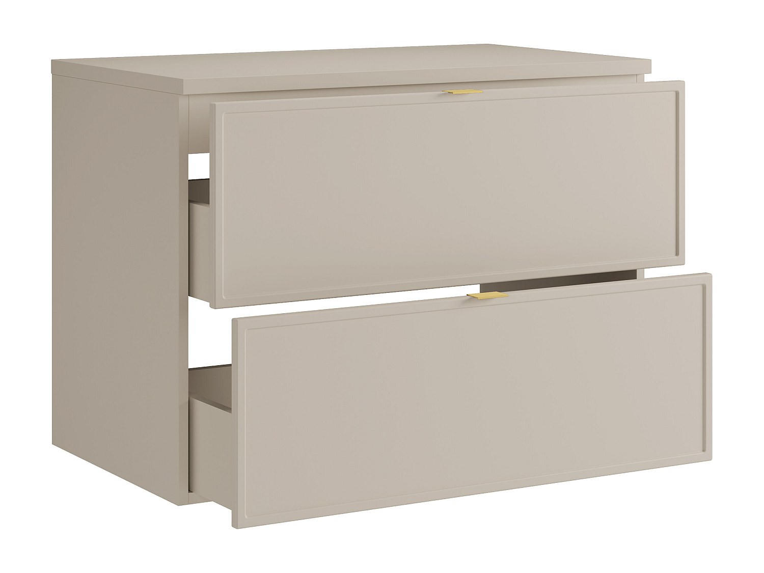 WASCHBECKENUNTERSCHRANK - 80cm x 45cm - MDF - beige - ONDIL - Beige, Holz (80/60/45cm) - Vente-Unique